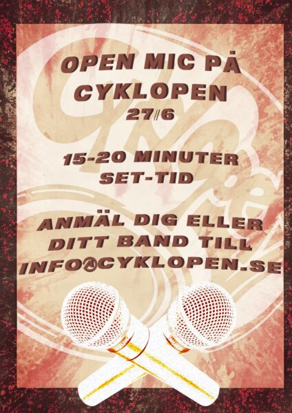 Open Mic 27 juni @ Cyklopen